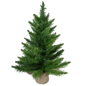 Northlight 2 FT Mini Balsam Pine Artificial Christmas Tree in Burlap Base, Unlit - 1 of 4