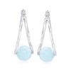 Ross-Simons 7.75 ct. t.w. Milky Aquamarine Double-Hoop Earrings in Sterling Silver - 4 of 4