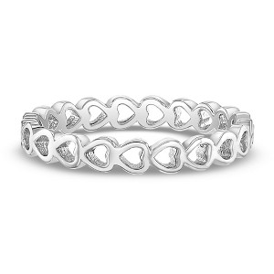 Girl's Band of Hearts Sterling Silver Ring - In Season Jewelry - 1 of 4