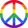 Adult Design By Humans Rainbow Pride and Peace Sign By JuanMedina Racerback Tank Top - 2 of 2