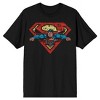 Superman Flying Text Men's Short Sleeve Shirt & Sleep Shorts Set - 2 of 4