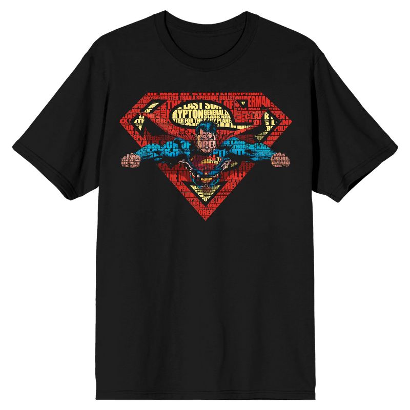 Superman Flying Text Men's Short Sleeve Shirt & Sleep Shorts Set, 2 of 6
