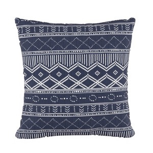 Kuba Square Throw Pillow Navy - Cloth & Co., Blue