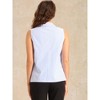 INSPIRE CHIC Women's Summer Work Striped Lapel Collar Sleeveless Button Down V Neck Blouse - 3 of 4