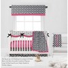 Bacati - Love Black Fuschia 6 pc Crib Bedding Set with Long Rail Guard Cover - 4 of 4