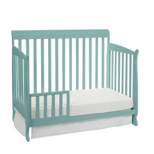 Belatt 4-in-1 Convertible Crib, Wood Baby Bed, Sleigh Design, Turquoise - 1 of 4