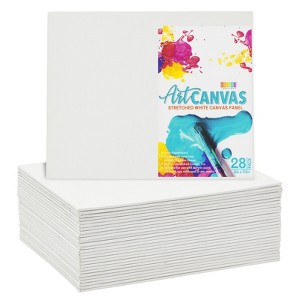 Bright Creations 28 Pack Flat Canvas Boards for Painting, Watercolors, Pastels, 8 x 10 In - 1 of 4