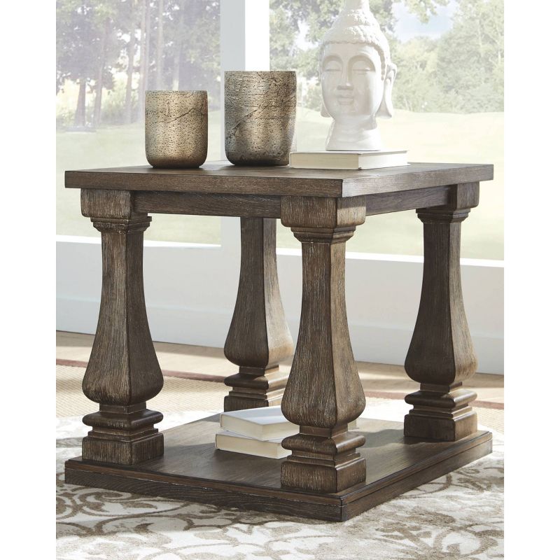 Heavenly Hued Distressed Weathered Gray Square End Table