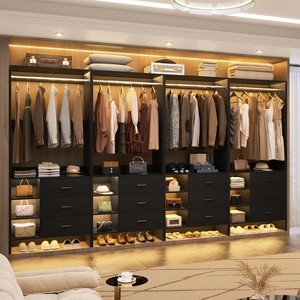 Aheaplus 30'' Freestanding Closet Organizer with Hanging Rods and Drawers, Closet System with Storage Shelves - 1 of 4