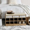 Entryway Storage Bench with 3 Drawers 10 Shoe Compartments and Cushioned Seat - 2 of 4