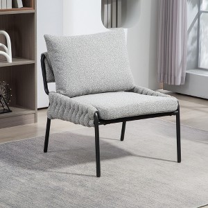 Lycvki Modern Accent Lounge Chair with Soft Cushion and Metal Frame - 1 of 4