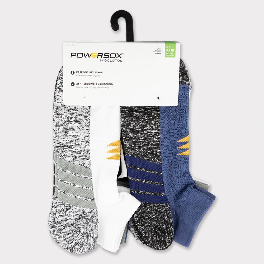 PowerSox Men's Striped Performance Low Cut Socks (Multicolor, 612.5) eBay
