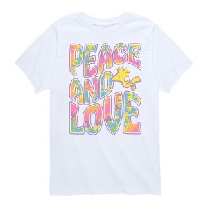 Boys' - Peanuts - Peace & Love Woodstock Short Sleeve Graphic T-Shirt - 1 of 4