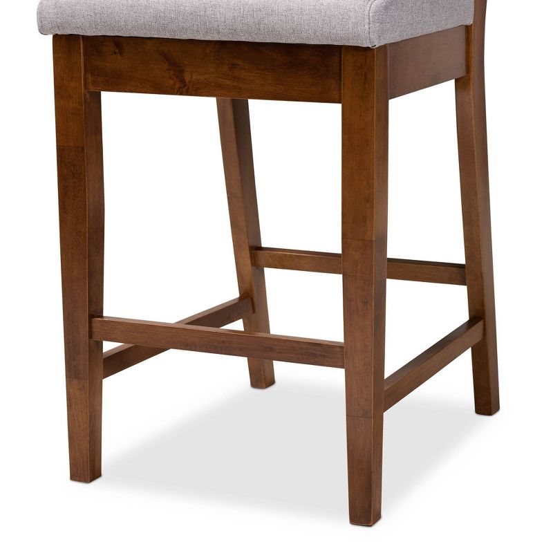 2pc Gideon Fabric Upholstered and Wood Counter Height Barstool Set - Baxton Studio, 5 of 10
