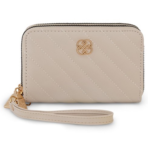 Daisy Rose Dual Zipper Wallet with Hand Strap
