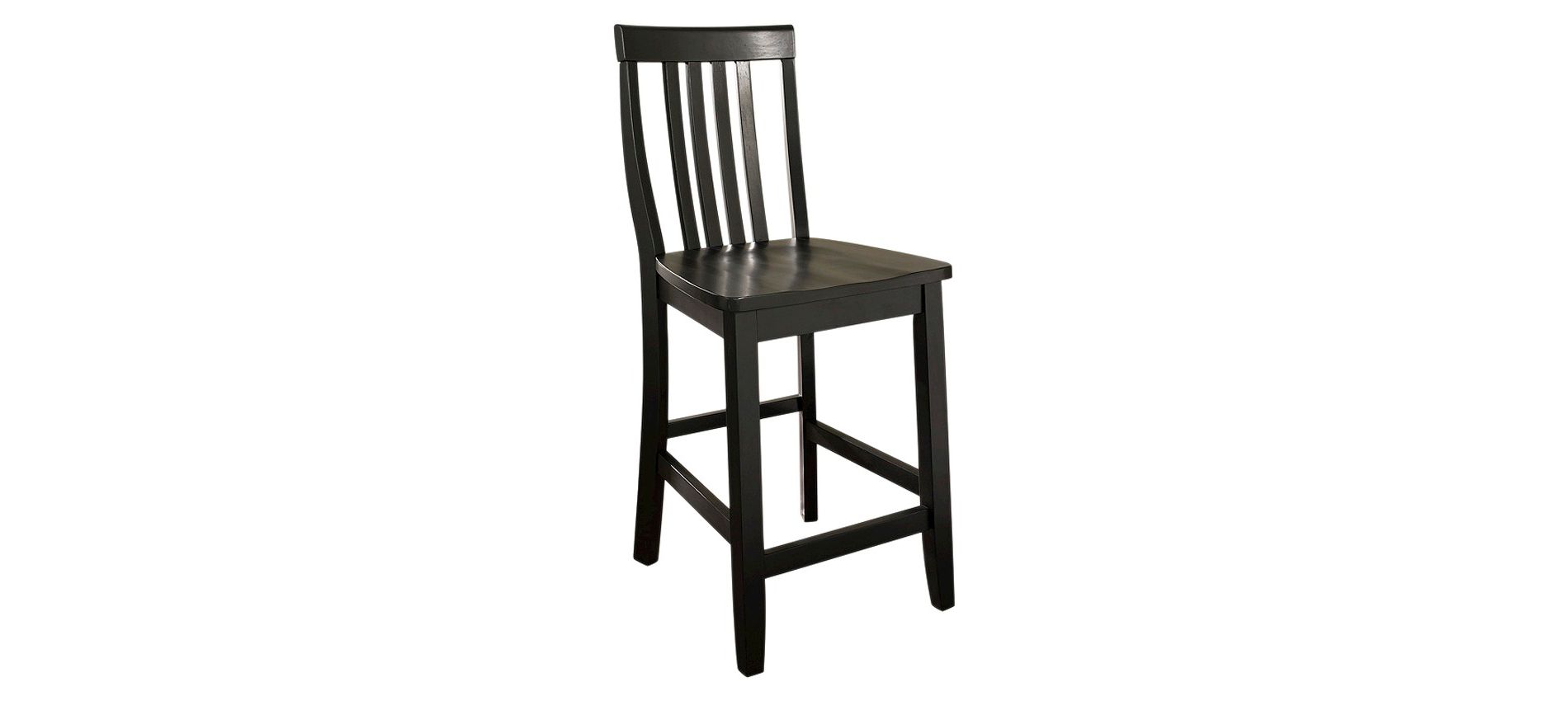 Set of 2 24" School House Counter Height Barstools, Solid Hardwood, Footrest - Crosley