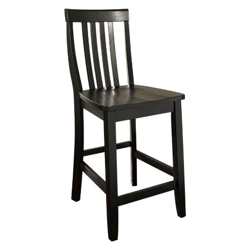Set Of 2 24 School House Counter, 24 Inch Wood Bar Stools With Back