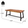 CAVINAS 70 Inch Rectangular Patio Table,Outdoor Dining Table with Acacia Wood Tabletop and Metal Legs,Patio Dining Table for 6 - 3 of 4