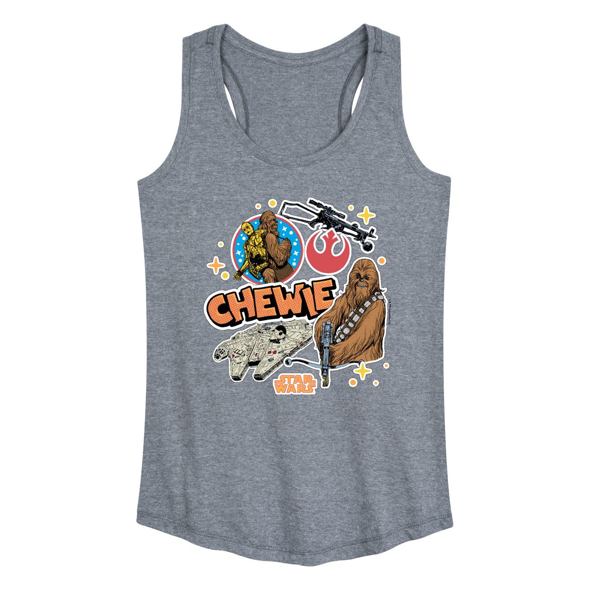 Women's - Star Wars - Chewie Stickers Graphic Racerback Tank