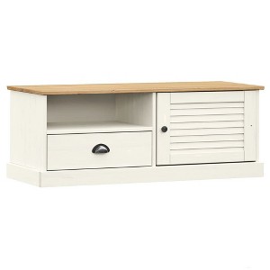 vidaXL VIGO TV Stand Entertainment Center with Storage Drawer Solid Wood Pine - 1 of 4