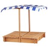 JUJABU 46'' Wooden Sand Box with 2 Foldable Bench Seats - 4 of 4