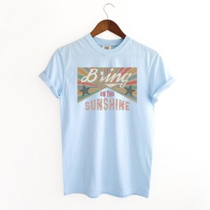 Simply Sage Market Women's Bring On The Sunshine Stars Short Sleeve Garment Dyed Tee - 1 of 2