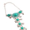 Unique Bargains Women Ladies Ring Bracelet Turquoise Green Beads Chain Silver Tone - 3 of 4