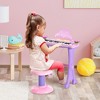 Qaba 32-Key Princess Electronic Piano Toy Keyboard for Kids Toddler Grand Piano with Stool, MP3, Record and Microphone for 3-6 Years, Pink/Purple - 3 of 4