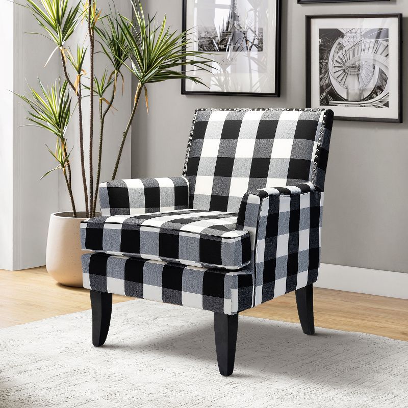 Sara Upholstered Accent Chair with Nail Head Trim and High resilience cushion | Karat Home, 3 of 11
