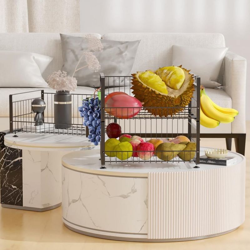 Fruit Basket For Kitchen, 3 Tier Fruit Storage Shelf With 4 Banana Hanger, 3 of 8