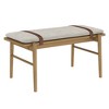 38" Nathan James Gugan Bench: Wood Frame, Faux Leather Straps, Zipper Cushion - 2 of 4