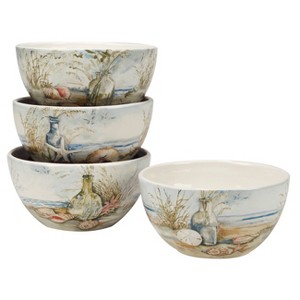 Set of 4 Coastal Landscape Assorted Ice Cream Bowls - Certified International - 1 of 2