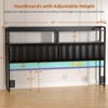 Aheaplus Upholstered Headboard with LED Light, Height Adjustable Headboards with Storage and Outlets - 4 of 4