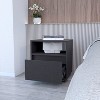 Grungis Modern Nightstand with 1 Drawer,Wood Bedside Table with Open Storage for Living Room Bedroom - 2 of 4