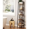 Aoibox 5-Tier Ladder Shelf Freestanding Corner Storage Rack with 2 Hooks for Home Office Living Room Kitchen Bedroom Stable Rustic - 4 of 4