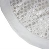Northlight 60" White and Silver Sequin Snowflake Christmas Tree Skirt with Faux Fur Border - 3 of 3