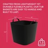 Life Story Flexi Tub, Versatile 26 Quart Storage Tote, Flexible Plastic Home Organizer Lightweight Basket with Carrying Handles, Black - 3 of 4