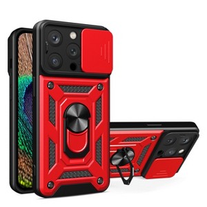 Kickstand Ring Holder with Slide Camera Cover TPU Magnetic Car Mount for APPLE IPHONE 14 PRO - 1 of 4