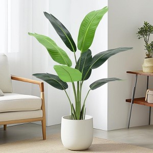 4FT-B Bird of paradise plant green, tropical artificial plant for indoor home living room and office decoration - 1 of 4