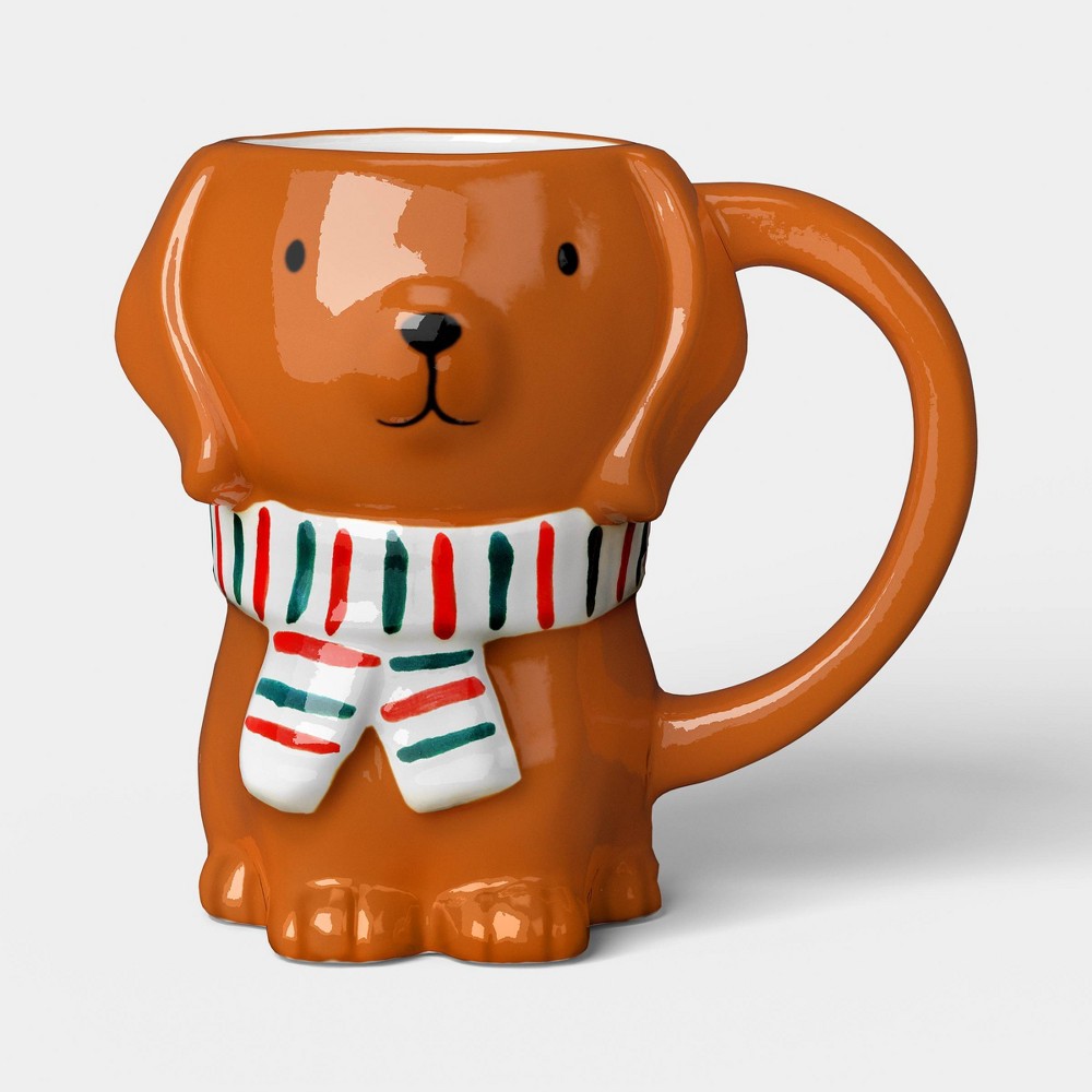 14oz Christmas Figural Dog Mug with Scarf - Wondershop™