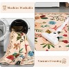 Machine Washable Floral Area Rug,Large Soft Modern Carpet,Non Slip Low Pile Floor Mat for Living Room Bedroom Dining Room - 2 of 4