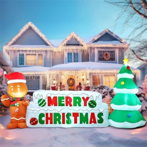 Joyfy 10 FT Christmas Inflatable Outdoor Decoration, Gingerbread Man & Christmas Tree Holiday Inflatable with LEDs for Xmas Party Indoor Outdoor Decor - 1 of 4