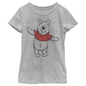 Girl's Winnie the Pooh Sketch T-Shirt - 1 of 4