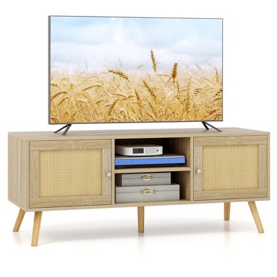 Boho Mina Rattan TV Cabinet with Storage Doors