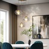 LNC Chrysaorican 3-Lights 18.5" Modern   Luxury Iridescent Glass Cluster Chandelier,Gold - 2 of 4