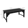 Slatted Wooden Garden Bench, Curved Seat Front Porch Bench - 3 of 4