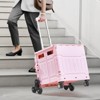 VEVOR Foldable Utility Cart, 65L Collapsible Portable Crate Rolling Cart with Stair Climbing Wheels & 360° Swivel Wheels, Hand Cart - 2 of 4