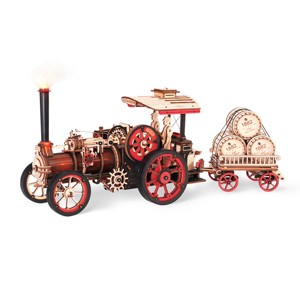 ROBOTIME 3D Wooden Puzzle Engine Tractor Locomotive Electric Vintage Car Model Kit Toy , Multicolored, 14.1"*4.7"*5.7" - 1 of 4