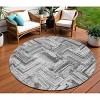 Gray Silver And Ivory Geometric Washable Indoor Outdoor Area Rug - 2 of 4