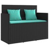 vidaXL Patio Bench with Cushions Black Poly Rattan - 2 of 4